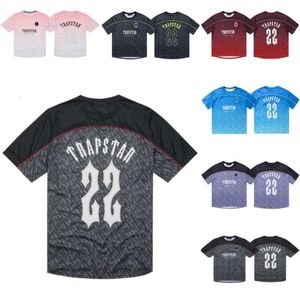 Mens Summer Trapstar Football Jersey T-shirt Designer Casual Tops No.22 Gedrukt Street Fashion Shirt met korte mouwen Bk34