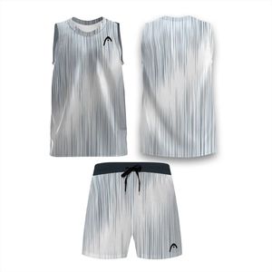 Heren zomer verticaal ontwerp tennis badminton mouwloze sportvest shorts set fast drogende zweet hardloop fitness twope -ocee 240415