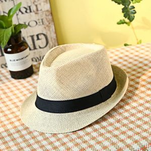 Heren Sun Hat eenvoudig linnen ademend verfrissende zomerreizen zonnebrandcrème lintdecoratie opvouwbare stro f58 240408
