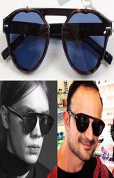 Lunettes de soleil pour hommes Tie noire 254FS Designer Blue Lens One Frad Business Simple Retro Style Plate Mirror Jams Beach Vacation Sun Glas4547449