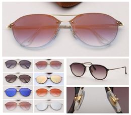 Heren Zonnebril Blaze Dubbele brug Ronde Ronde nieuwe stijl Women Sun Glazen Tinten met Leather Case en Retail Pakket7642928