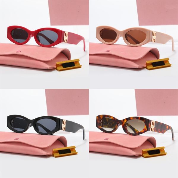 Gafas de sol para hombre Sombras de diseñador Miu Gafas de sol para mujer Famoso Marco ovalado simple Gafas de sol Piernas anchas Carta Diseñador Gafas de sol Moda Dama Anteojos GA037