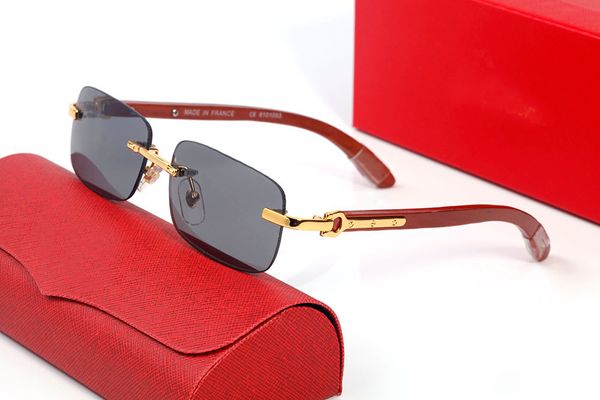Lunettes de soleil pour hommes carrées plein cadre lunettes 2021 accessoires de lunettes de mode ornementales en bois Adumbral Multi avec boîte d'origine