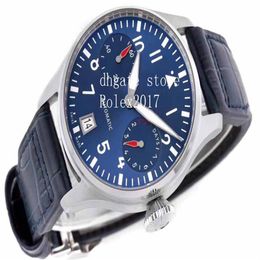 Mens Super ZF Factory Edition Big Pilot Boutique London Edition Asia Clone 52010 Blue Dial Power Reserve-indicator Men's188E