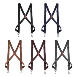 Heren Suspender Zware Swivel Hooks Elastische riemen X Type Volwassenen Verstelbaar voor riemlussen Trucker Suspenders Leveringen 240401