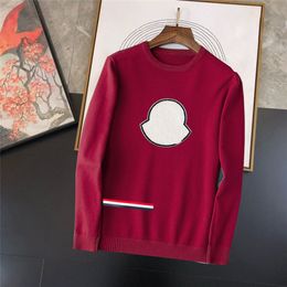 Mens trui crew nek sweaters klassieke borduurstijl causaal oversized macaron kleuren sweatshirts