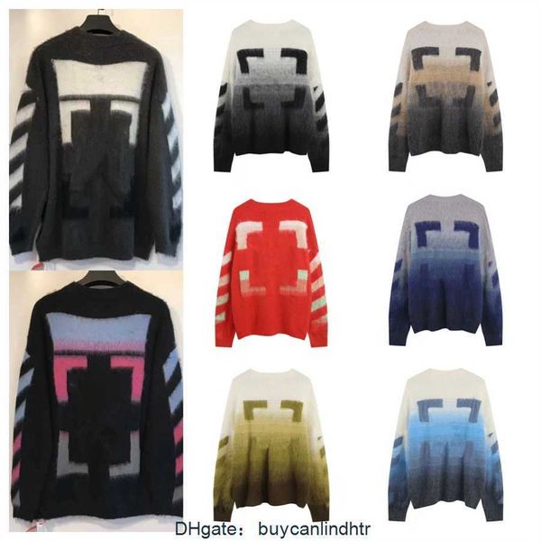 Suéter para hombre diseñador para mujer Suéteres Invierno Nuevo Diseño Hip Hop Flecha Mosaico Mohair Suéter Pareja Jersey tops Ropa ARAW