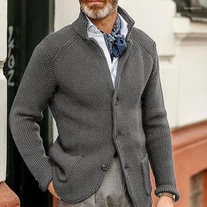 Herentruien 2022 Autumn Light Luxe mode Sweater Stand Kraag Stak Cardigan Men Break Jacket All-Match Boutique Clothing Simple Style2024