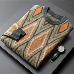 Pulls à hommes 2023 Fashion Argyle Sweater pour hommes pulants pour hommes