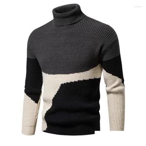 Suéteres para hombre 2024 Suéter de cuello alto de alta calidad Moda Cálido Fondo de punto Casual Slim Fit Stretch Plover Hombres Drop Entrega Aplicación Dhgu5