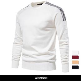 Pulls pour hommes AIOPESON Spliced Drop Sleeve Pull Hommes Casual Oneck Slim Fit Pulls Hommes Pulls Hiver Chaud Pull Tricoté pour Hommes 221007