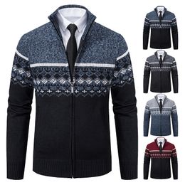 Herentruien Autumn Sweater Gebreide kleding Coat Faux Fur Wool Jackets Men Zipper gebreide dik warm vest M3XL 230811