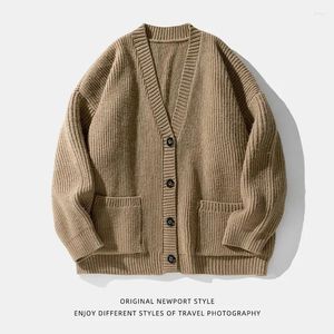 Herentruien Herfst/winter Hoge kwaliteit gebreide trui vest voor mannen/vrouwen paar zwaargewicht fundamentele veelzijdige casual jas