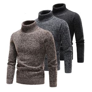 Chandails pour hommes marque hommes col roulé et pulls mode pull tricoté hiver pull Homme laine décontracté solide vêtements 231113