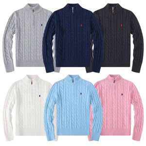 Chandails pour hommes Casual Horser Pull Half Zip Chandail Cardigan Pull à manches longues Femmes Taille S-2xl