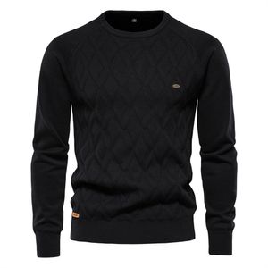 Hommes chandails coton pulls mode Oneck pull couleur unie haute qualité hiver épais hommes tricots 221130