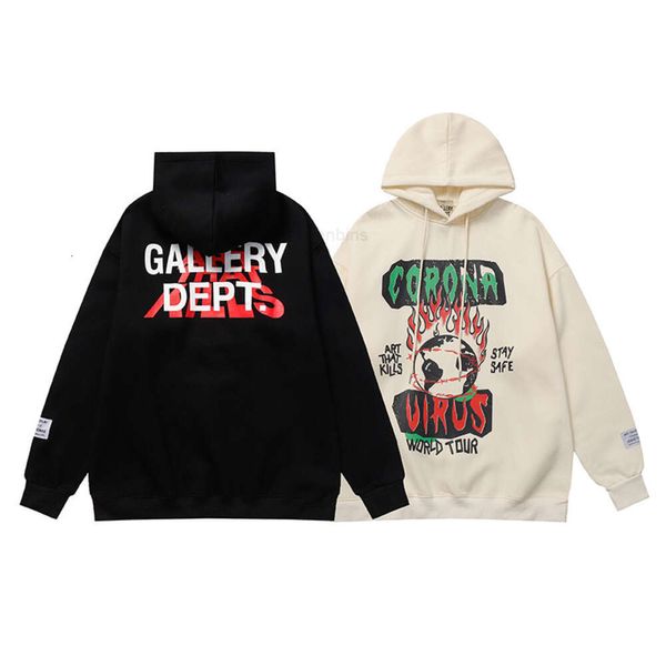 Pulls pour hommes Galeries de créateurs Streetwear Dept Mode Sweat à capuche Hommes Automne et hiver Exclusif Joker Flamme Imprimer Pull à capuche en peluche Hommes Femmes Chapeau Doublure VSDGJ