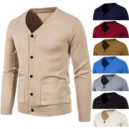 Mens Sweaters Fashion Cardigan Casual Lange Mouw Knit Sweater Ropa de Hombre Coats Tops