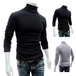 Pulls pour hommes Fashion Col roulé à manches longues en jersey tricoté 221130