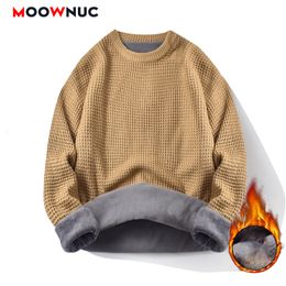 Suéteres para hombre moda Primavera suéter grueso manga larga Casual Patchwork mantener caliente masculino Otoño Invierno marca MOOWNUC 221130