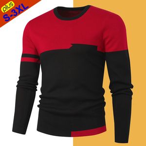 Suéteres para hombre, jersey de alta calidad para hombre, jersey de punto ajustado a la moda, jersey de trabajo con parches para hombre, sudadera para niño, rojo, negro, 221130