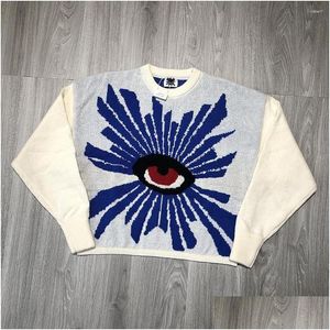 Suéteres para hombres Casa de errores Sweater Mujeres Mujeres 3d Eyes Estereo Camineta casual Sweinshirts Drop de entrega de ropa Dhkes