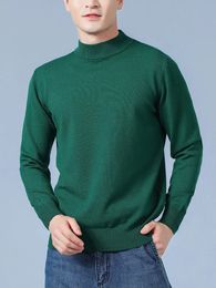 Suéteres para hombre Hombres Suéter de cachemira Otoño Invierno Suave Jersey cálido Jumper Pull Homme Hiver Jersey Medio cuello alto Punto 231021