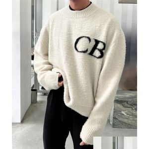 Pulls pour hommes Hommes Femmes CB Sweatshirts Pull en vrac Vintage Tricot Jacquard Cole Drop Livraison Vêtements Vêtements Dhrfq