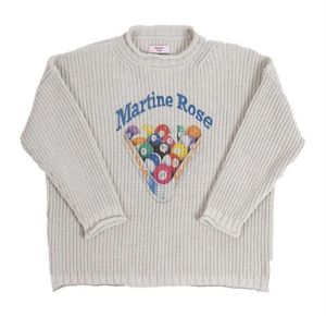Pulls pour hommes épaule dénudée Martine rose épais aiguille sertie tricot pull OS style billard imprimé pull 124
