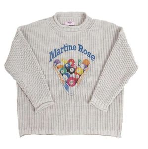 Pulls pour hommes épaule dénudée Martine rose épais aiguille sertie tricot pull OS style billard imprimé pull33