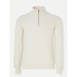 Pulls Homme Pringle of Scotland Printemps Col Rond Cachemire Fermeture Éclair Manches Longues Blanc Pull Pull