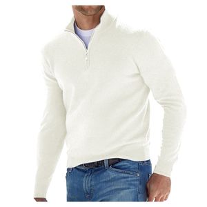 Pulls pour hommes pull hommes demi-zip polaire manteau d'hiver solide à manches longues chemises à col roulé vêtements confortables automne épais chaud tricoté 221130