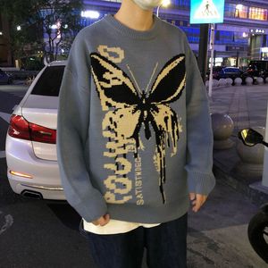 Pulls pour hommes Streetwear Rétro Femmes Papillon Pull tricoté Pull Tops Hip Hop Pull Over Casual Harajuku Sweatshirts 230905