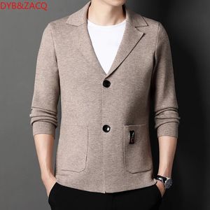 Pulls pour hommes, veste de costume, printemps-automne, décontracté, ample, tricot, manteaux de couleur unie, Blazer d'affaires de qualité, grande taille 3XL, 231020