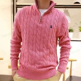 Broissances de chandail pour hommes Designer à demi-fermeture à glissière Sweat à capuche longue à manches longues torsades hautes cols hommes hommes femme laurens broderie mode dro dhw7j