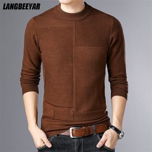 Mens truien Top Kwaliteit Brand Gebreide pullover Crew Neck Sweater Autum Winter Solid kleur Simple Casual Men Jumper Fashion Clothing 221008