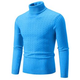 Chandails pour hommes pull à col roulé décontracté tricoté chaud Fitness hommes pulls hauts 231016