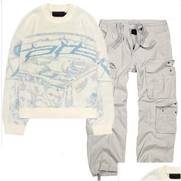 Pulls pour hommes Vintage Pull à tricoter Automne et hiver Plover Col rond Y2K Harajuku Surdimensionné Chic Esthétique Emo Drop Livraison Ap Dhgg4