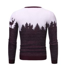 Herentruien Warme dunne casual slanke fit pullover rendierpatroon oneck wol gebreide katoen voor mannen herfst winter 221130