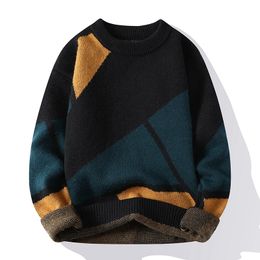 Herentruien Winter knappe dikke warm gebreide trui lange mouw ronde nek mode kasjmier pullover 221130