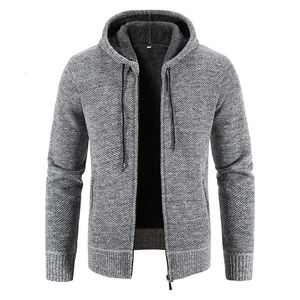 Heren Truien Winter Dikke Vest Trui Rits Capuchon Mode Warme Slim Fit Gebreide Mannelijke Fleece Hoodies Jassen Mannen 231021