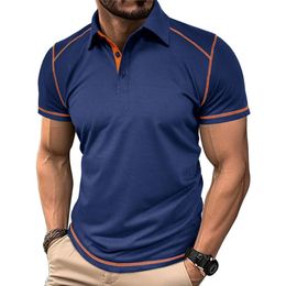 Heren Sweatshirt Ademend Vochtafvoerend Poloshirt Zomer Tops Alledaags Casual T-shirt Kleurblok Revers 240321