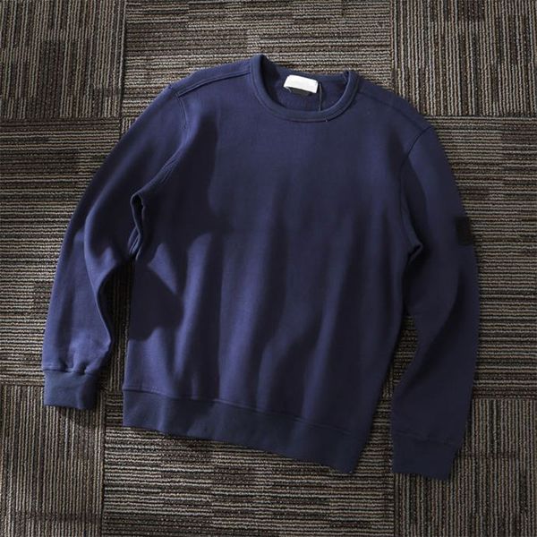 Sudadera para hombre primavera y otoño pareja estilo italiano cuello redondo suéter grueso algodón puro Setl jersey manga larga