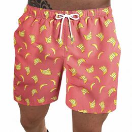 Maillots de bain pour hommes Fi Carto Fruit Print Board Shorts Cordon Double Poche Trunks Hawaiian Beach Vacati Maillots de bain 08de #