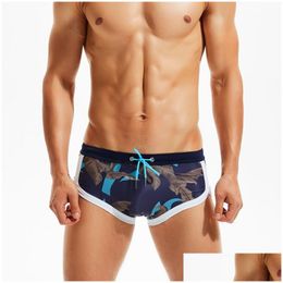 Traje de baño para hombre 2022 Hombres Plantas tropicales Imprimir Pantalones cortos de natación Gay Bikini Hombre Low Rise Slip Traje de baño Sunga Briefs Traje de baño XXL Drop Deliver DH1QW