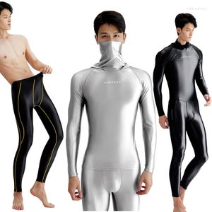 Swimswear pour hommes Sexe Smooth lisse Glances de maillot de bain serré Pantalon surfant rapidement séchage à manches longues à manches longues Fitness Fitness Brestable Body S Ggitys Channeaux