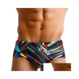 Traje de baño para hombre Uxh Brand Trunks Outdoors Y Summer Stretch Beach Surf Swim Deportes Push-Up Shorts Hombres Traje de baño Pantalones de natación 240325 Drop Otcje