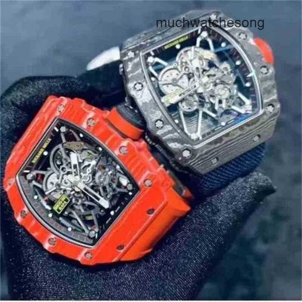 Hombres Swiss Luxury Relojes Richadmills Relojes automáticos Relojes Zun Watch Mechanical Mens 055 Skull 3502 R Tourbillon Designer Imploude Wristwatchs
