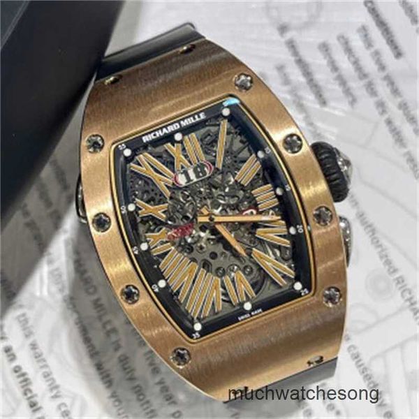 Mentilles de luxe Swiss Richardmills mécanicales Chronograph Watch Womens Series RM037 Machinerie automatique 18K Rose Gold Watch Second Hand Watch RM03 LJE8