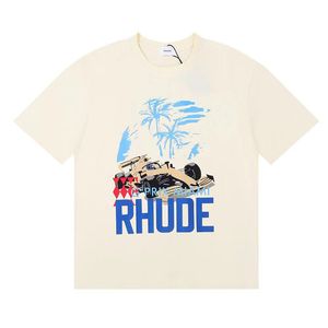 Hommes T Rhude Designer Chemise Pur Coton T-shirts Rue Mode Casual Couple Assorti Manches Courtes S-XL 266